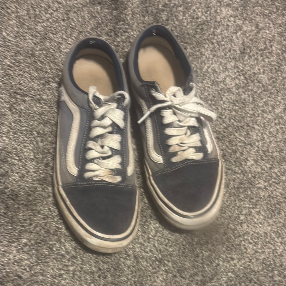 Men's Blue and White Sneakers blue vans